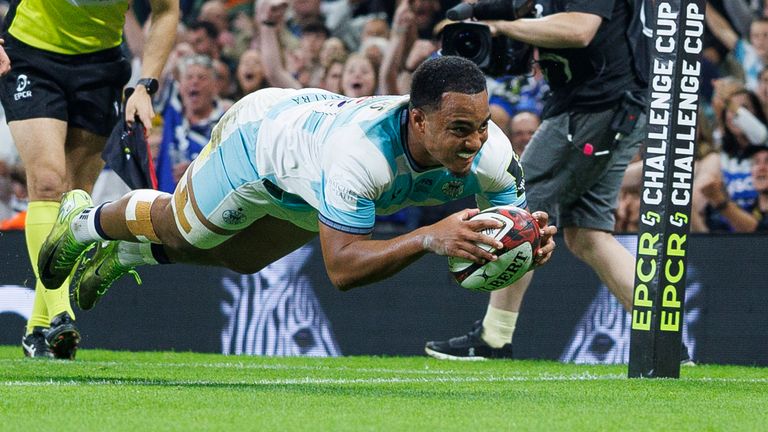 Centre Max Ojomoh scored one of four tries in the Bath victory