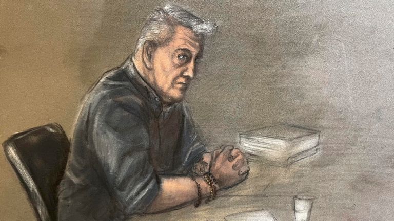 A courtroom sketch of Gjert Ingebrigtsen, former coach and father of Jakob Ingebrigtsen