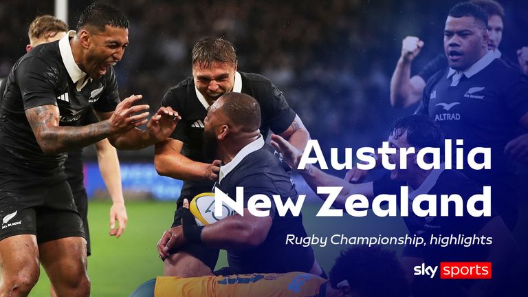 Highlights of the Rugby Championship match between Australia and New Zealand at Optus Stadium in Perth.